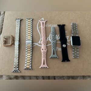 Apple Watch Series 3 (GPS, 38mm) with 6 bands and a charger